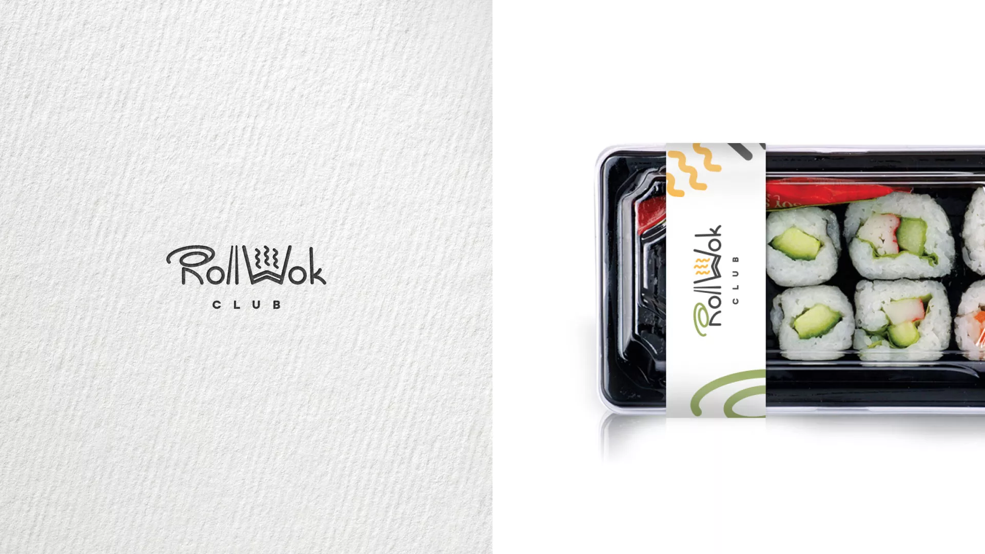 Разработка наклеек для суши-бара «Roll Wok Club» в Сургуте